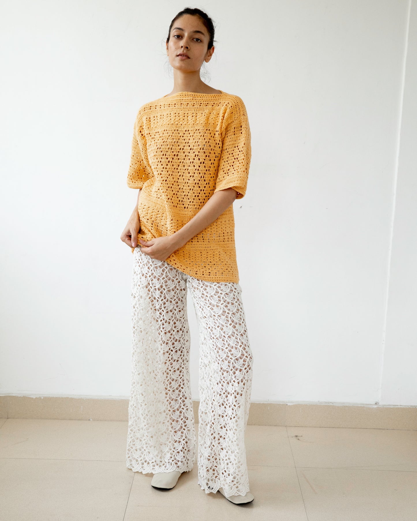 Yellow - Hand Crochet T shirt