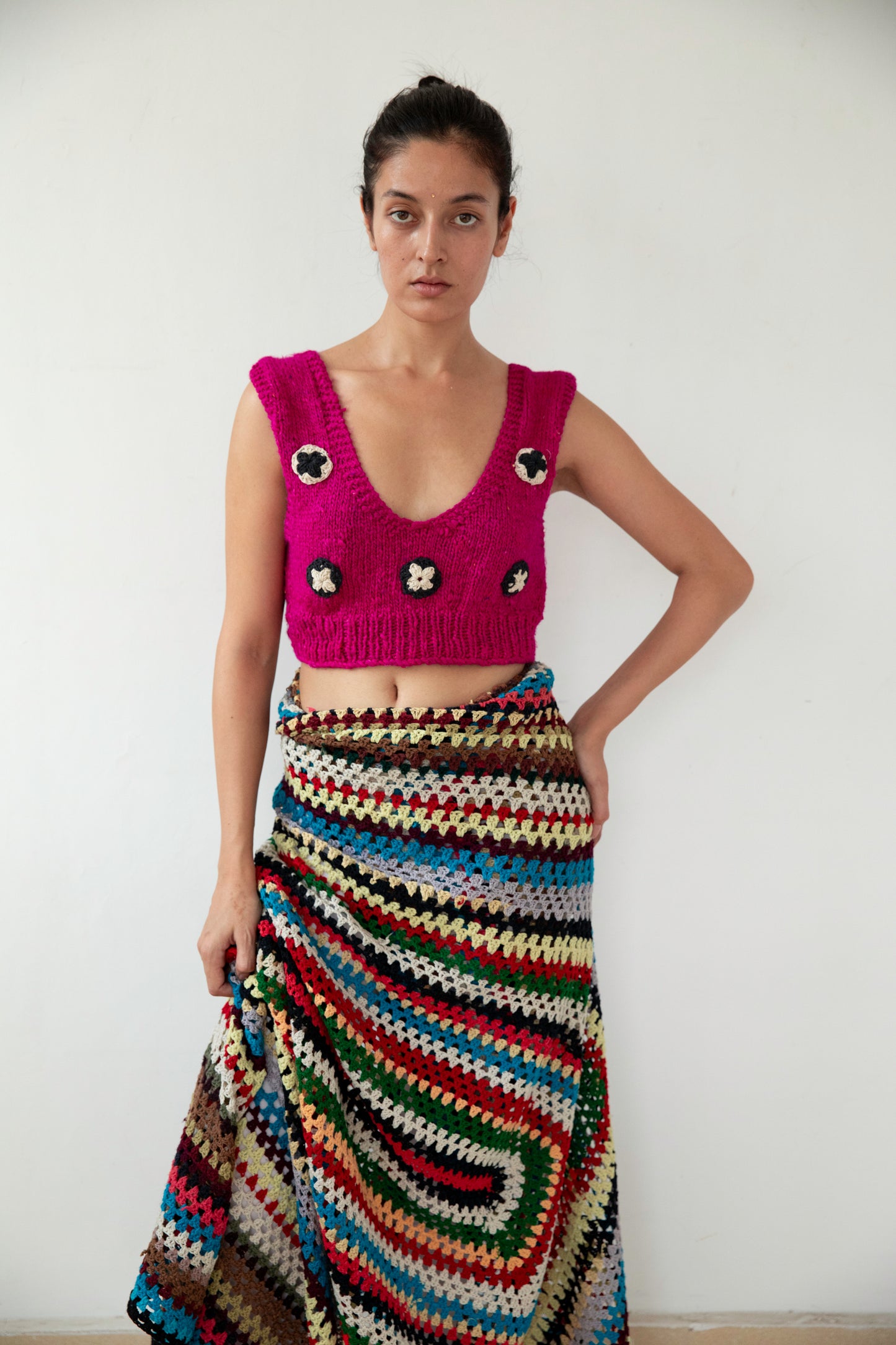 Upcycled Silk Saree Crop Top