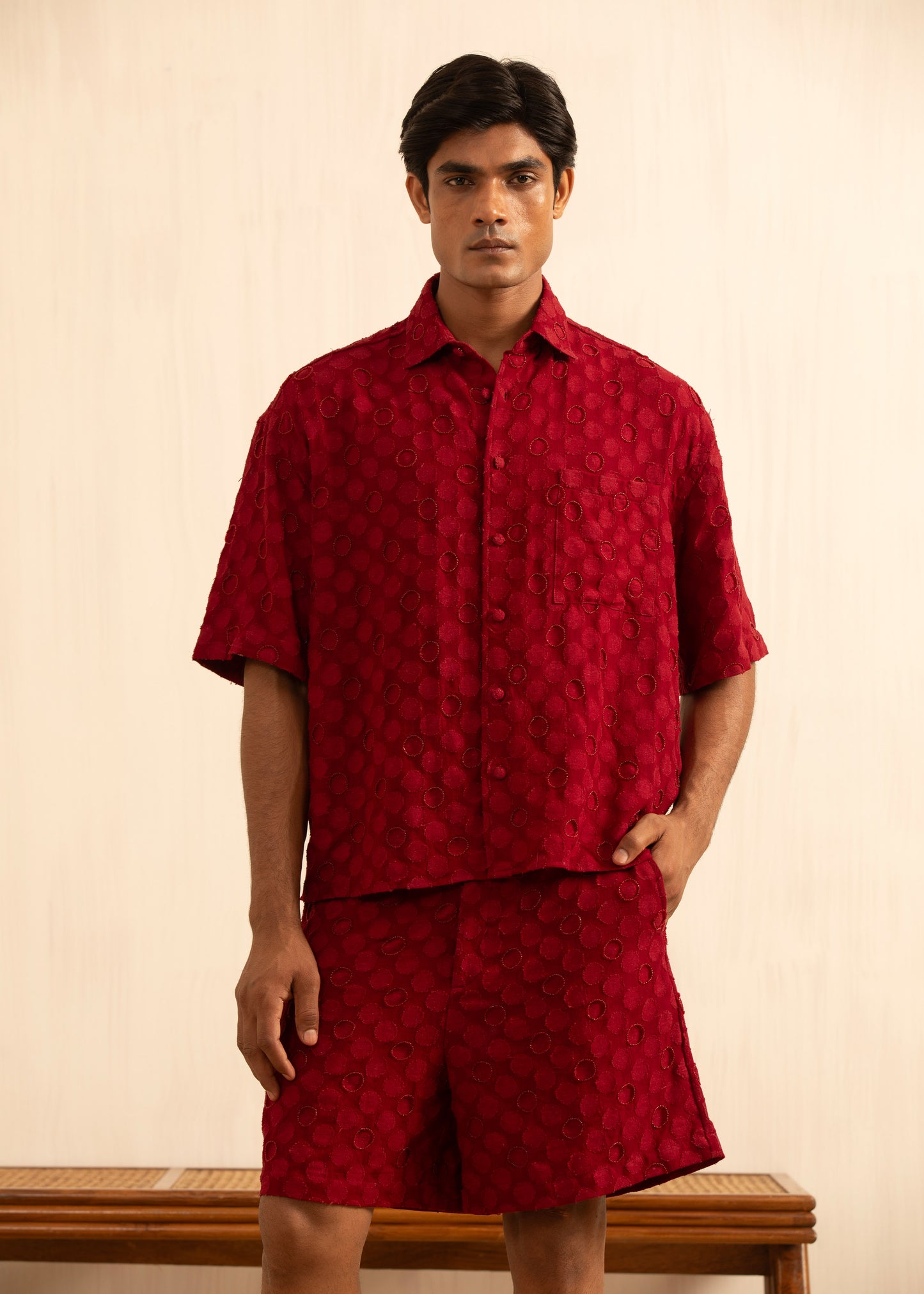 RED BEADED SHIRT
