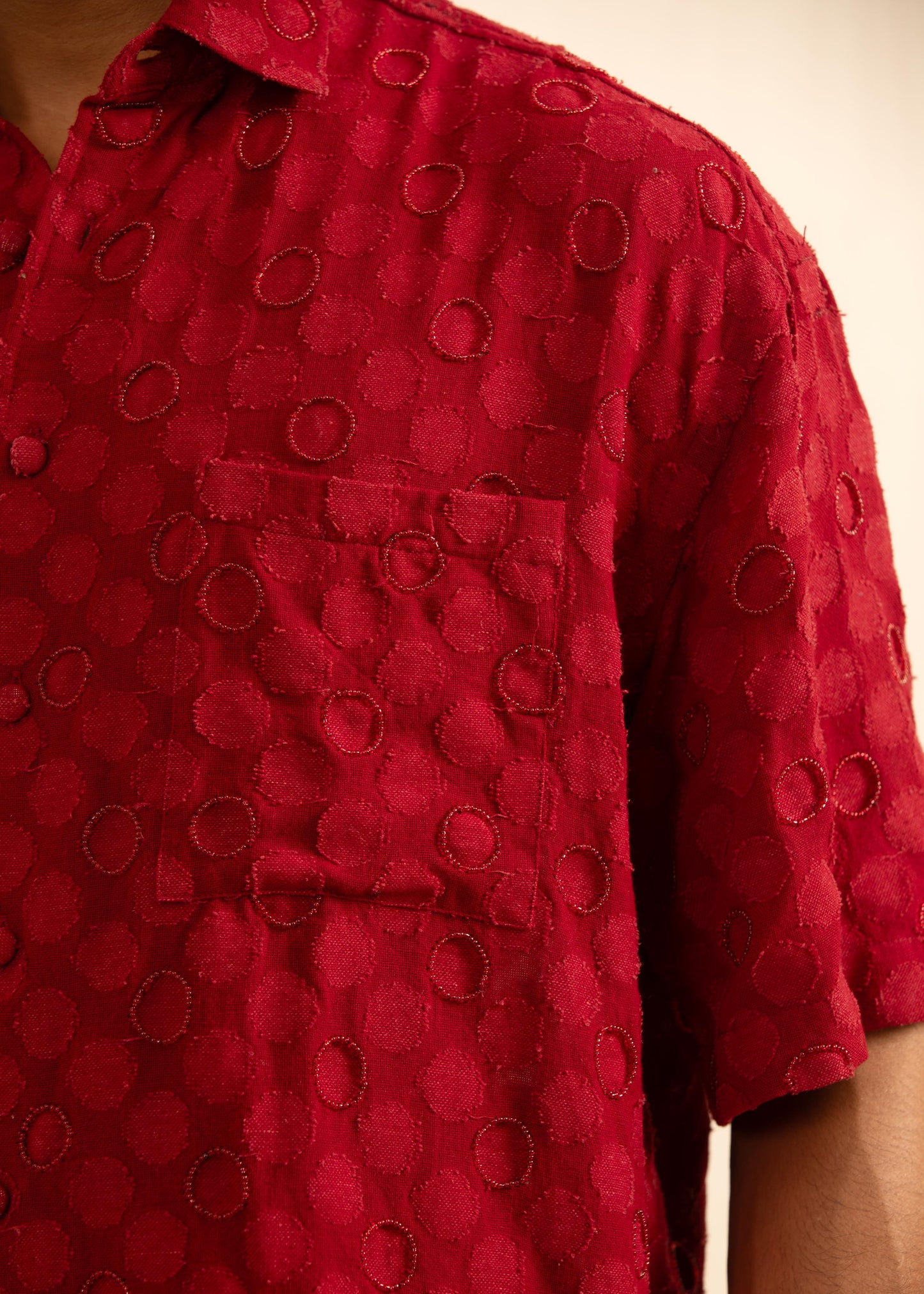 RED BEADED SHIRT