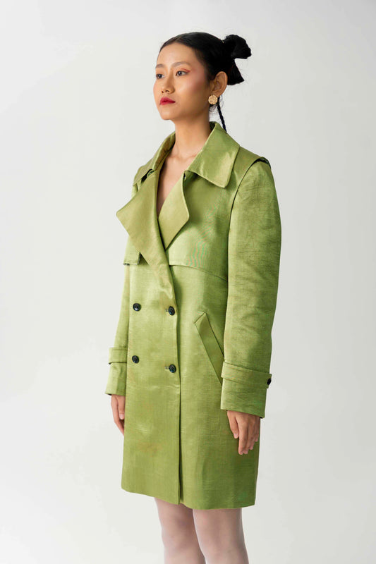 Green apple trench coat