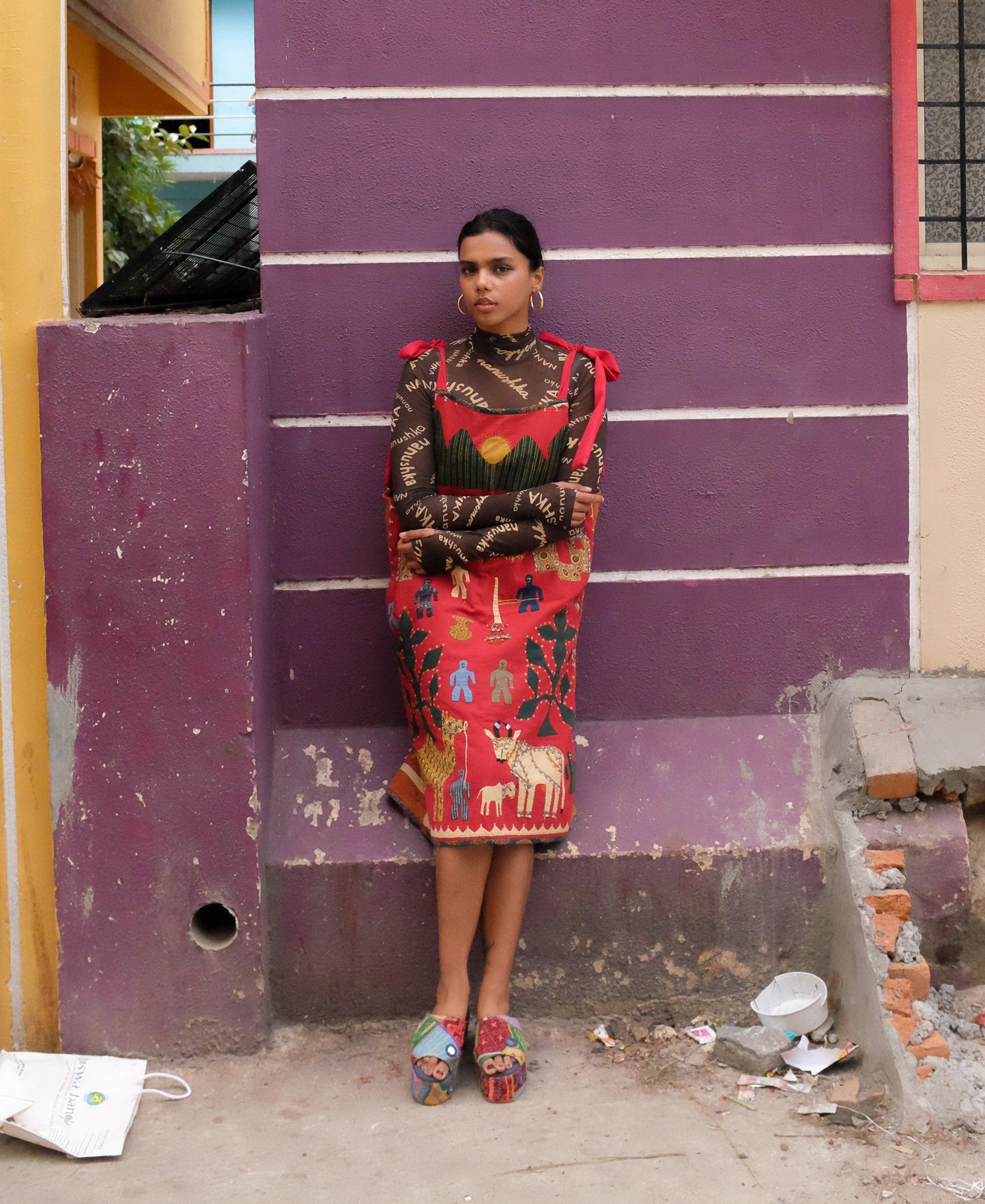 Upcycled Quilted Midi Dress