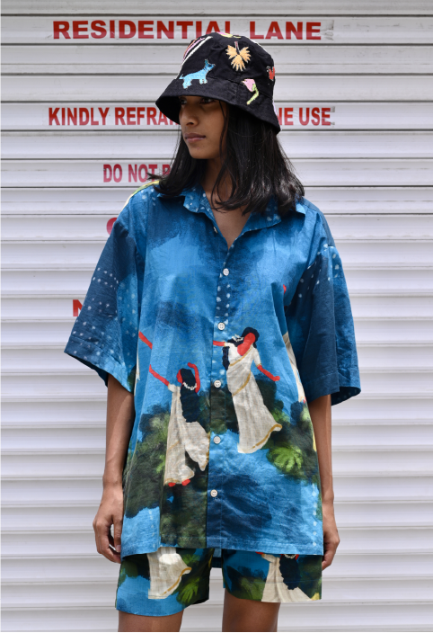 Kadhali co-ord set in blue
