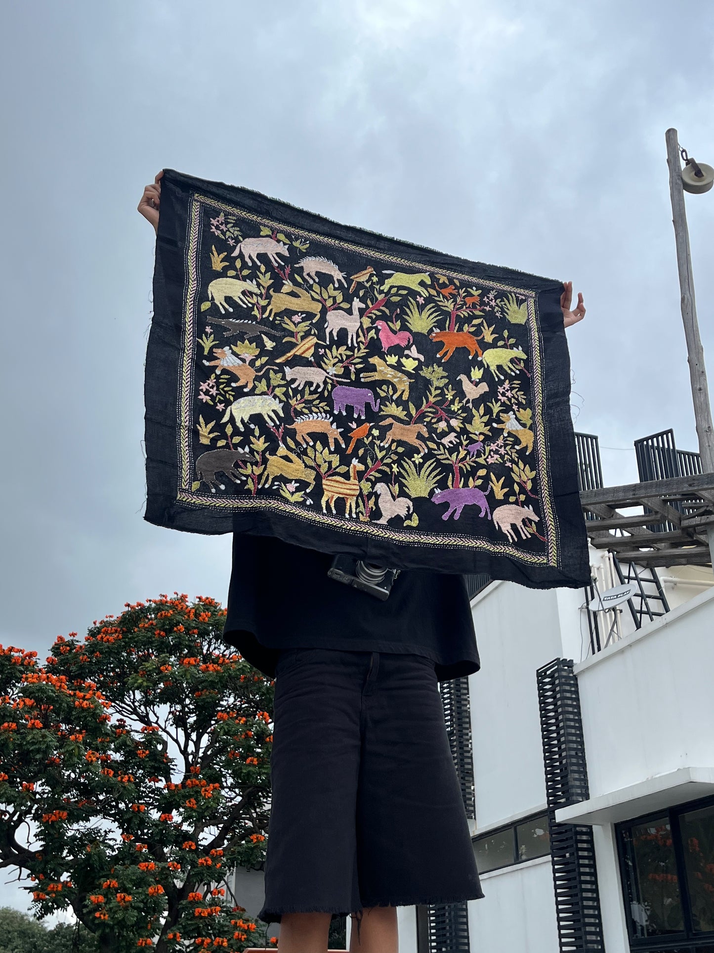 Black Wildscape Tapestry