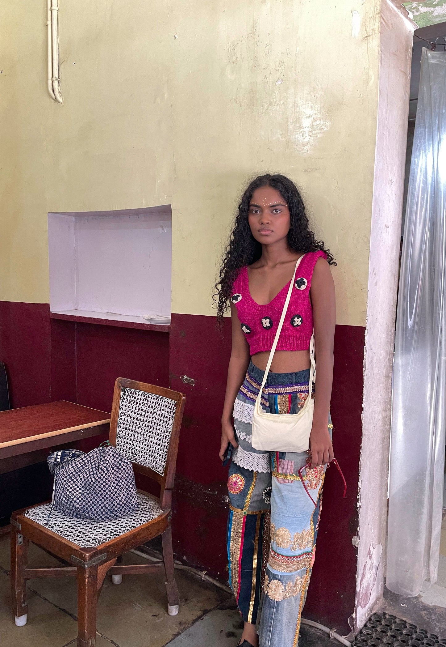 Upcycled Silk Saree Crop Top