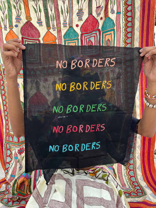 No Borders hand embroidered Kantha tapestry