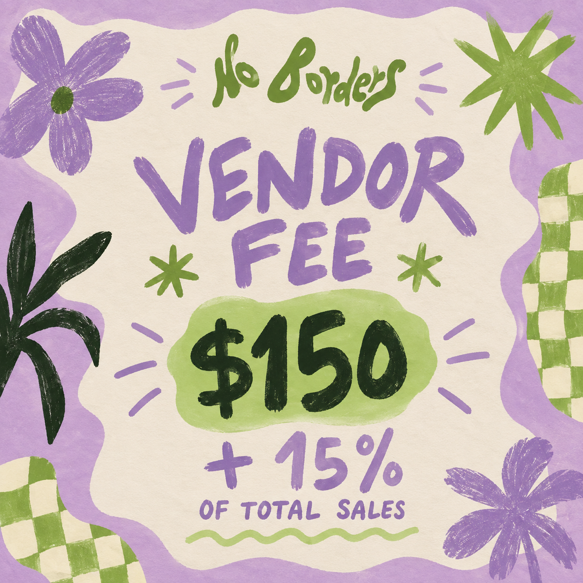 No Borders Honey's Vendor Fee