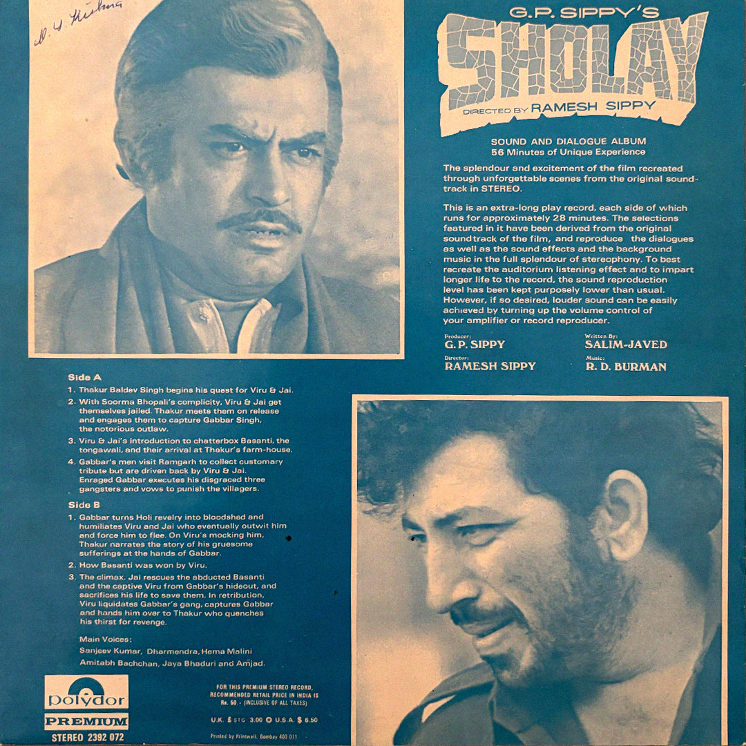 R. D. Burman – Sholay (Sound And Dialogue Album)