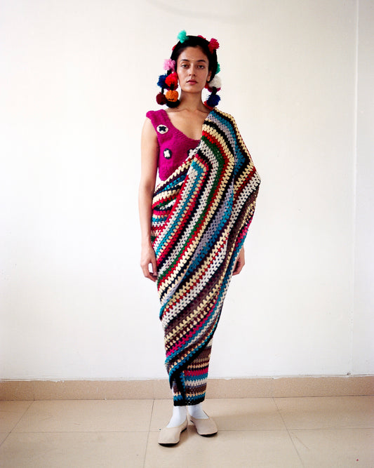 Upcycled Silk Saree Crop Top