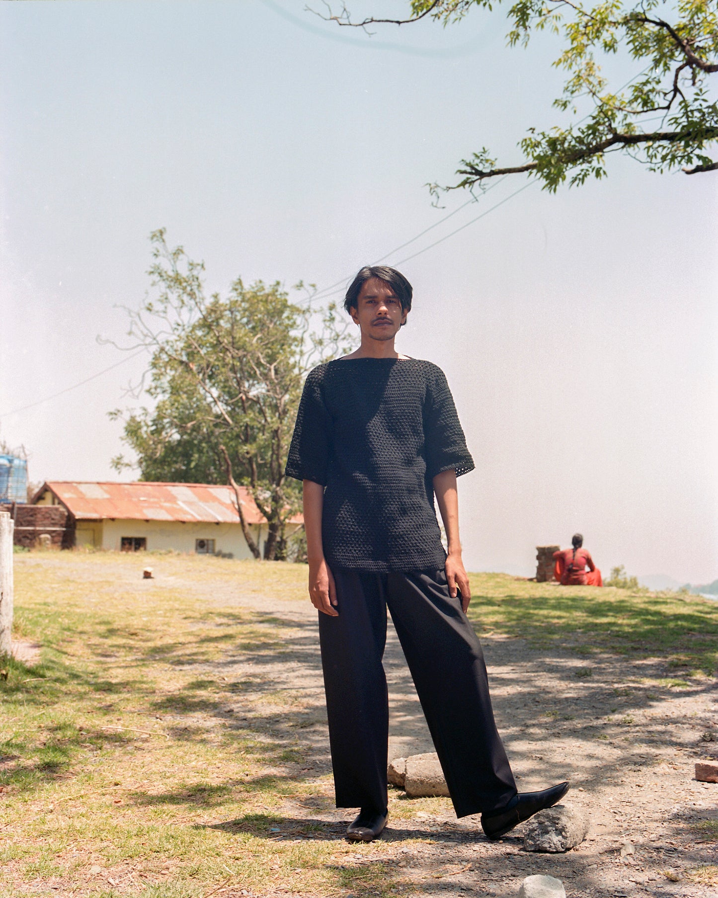 Black - Hand crochet T shirt