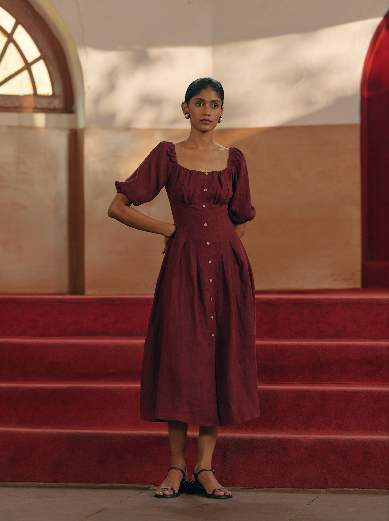 Ella Dress - Maroon