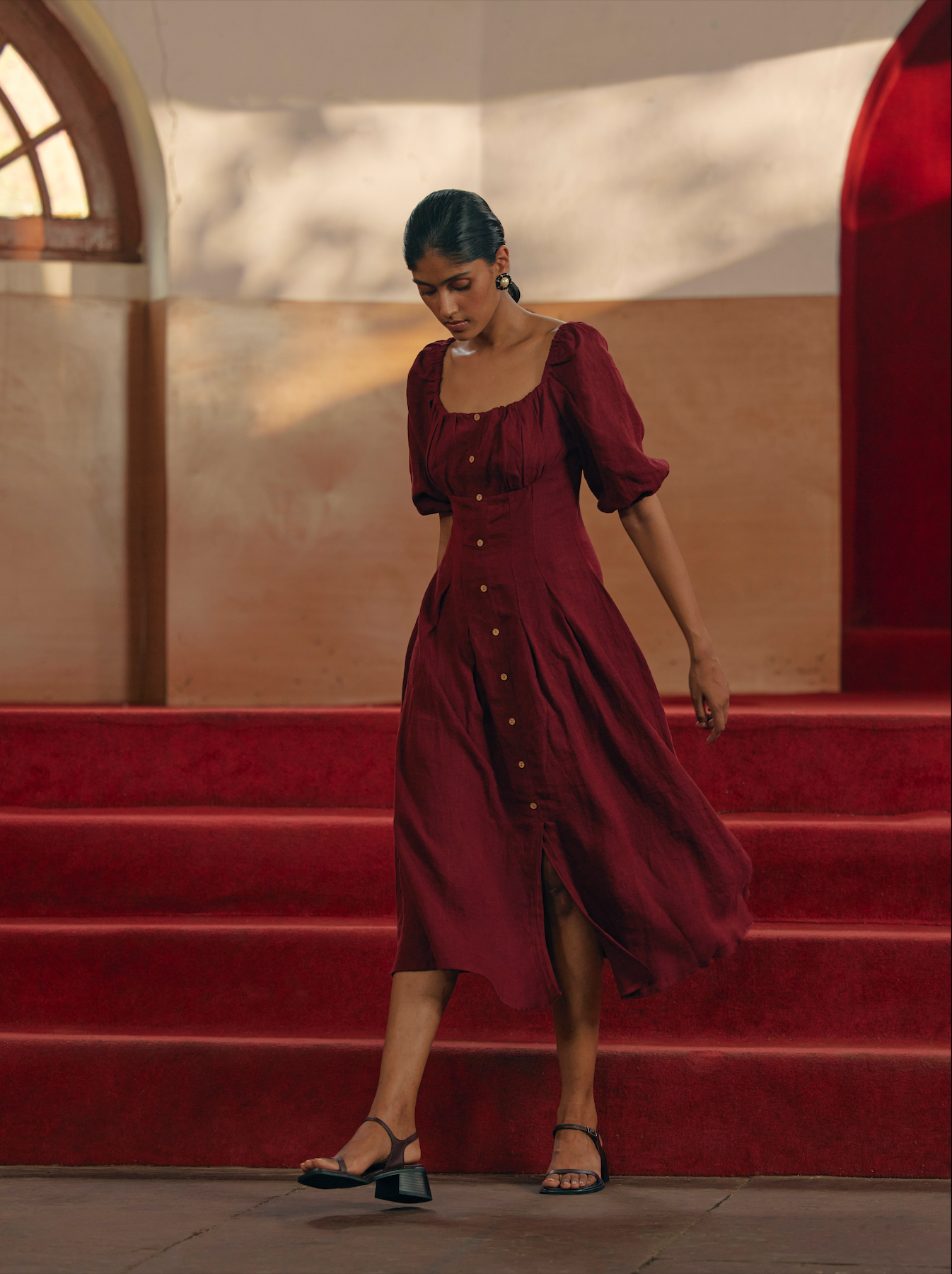Ella Dress - Maroon
