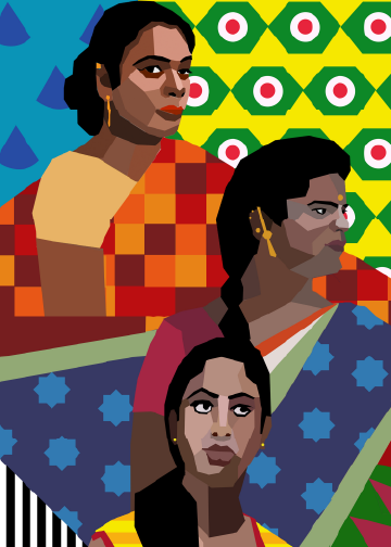 Transwomen in Patterns (Postcard)
