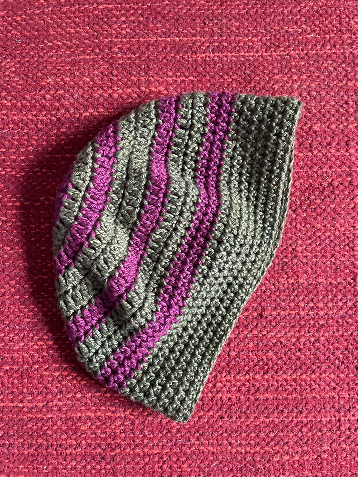Pahadi Topi - Olive green and purple