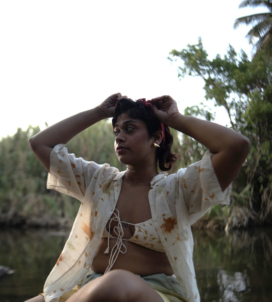 Front knot bralette - Marigold print