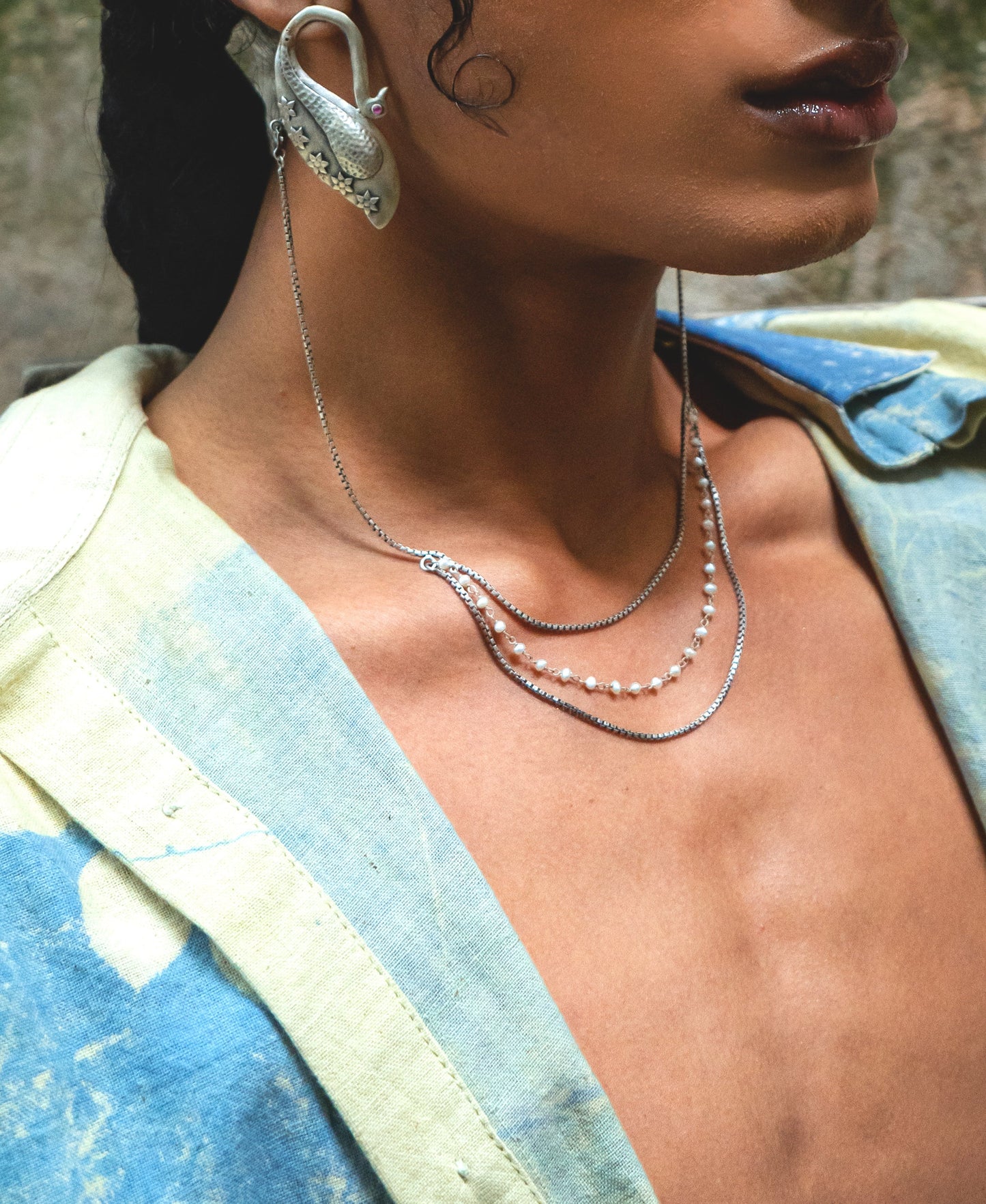 AZAAD | आज़ाद EAR LINKS (IN SILVER)