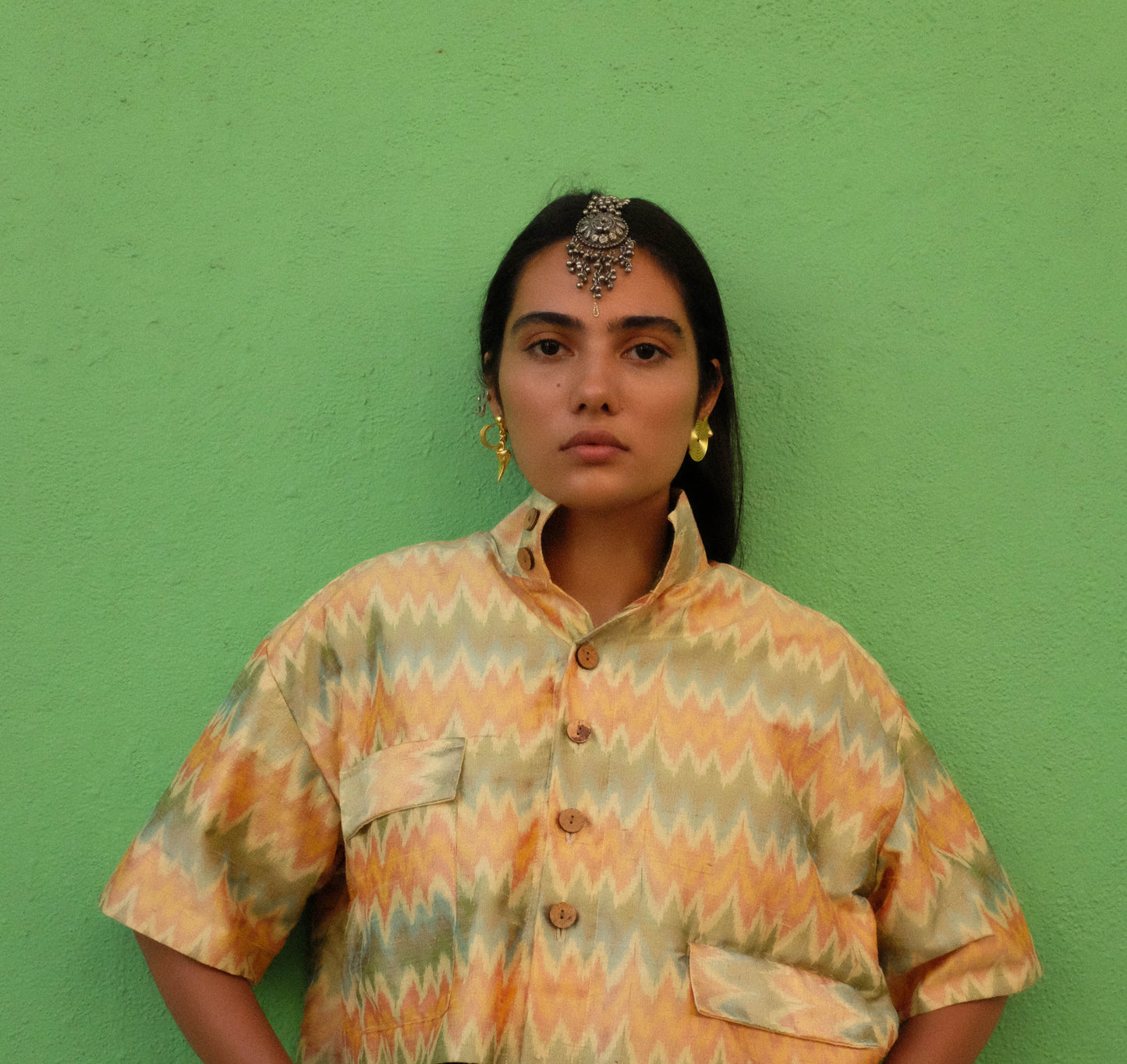 Sand Dunes Cropped Ikat Jacket