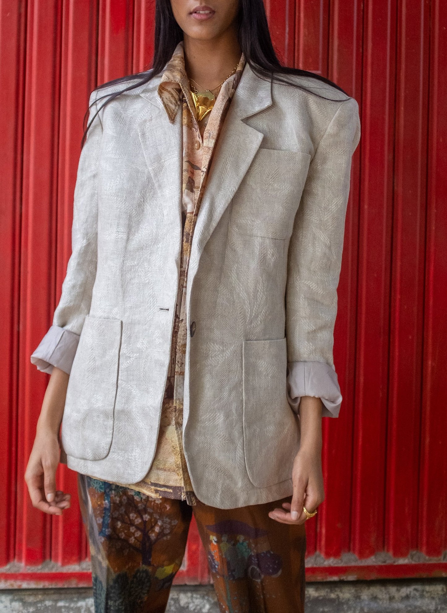 Vintage- 1980s Linen Blazer by Liz Claiborne