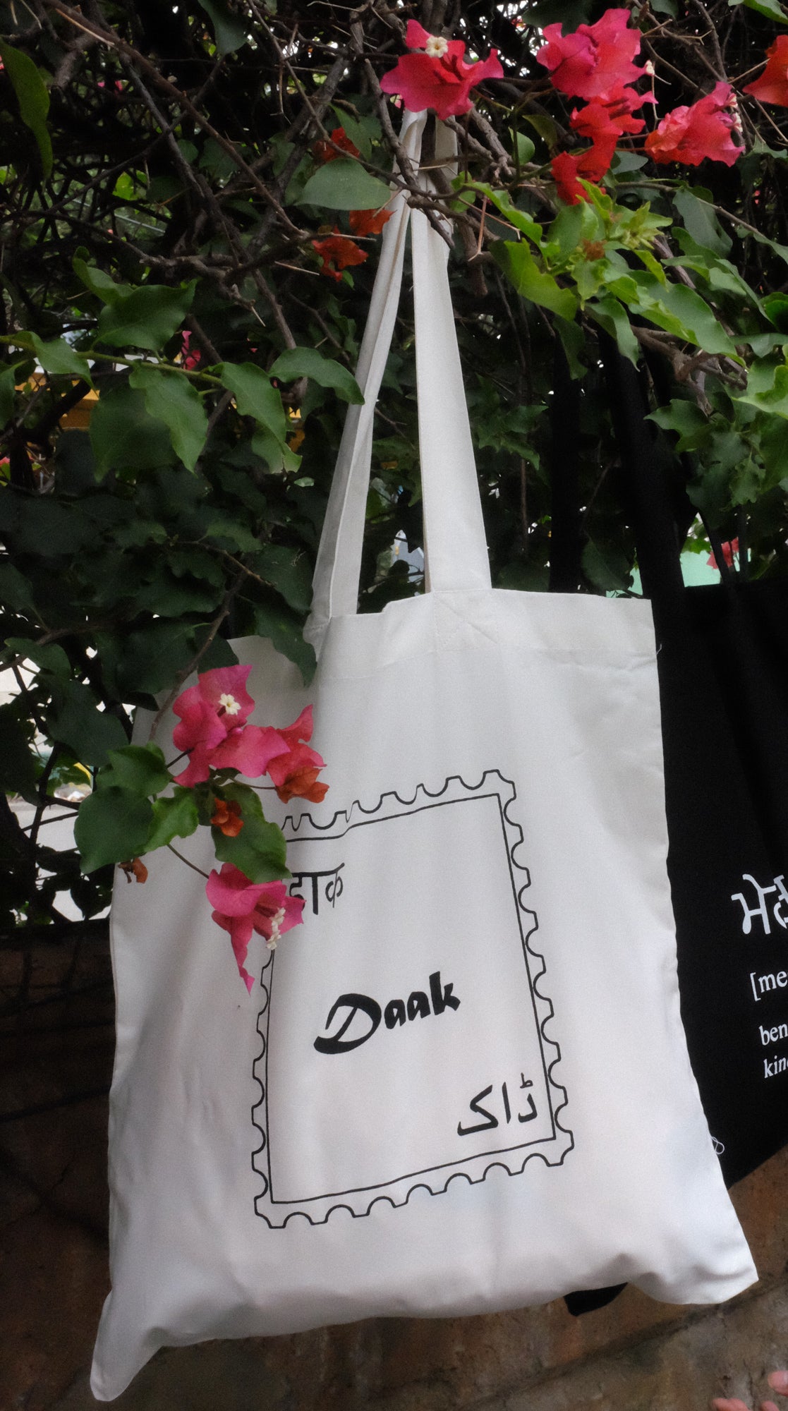 Daak Words of Affirmation Tote Bags in White