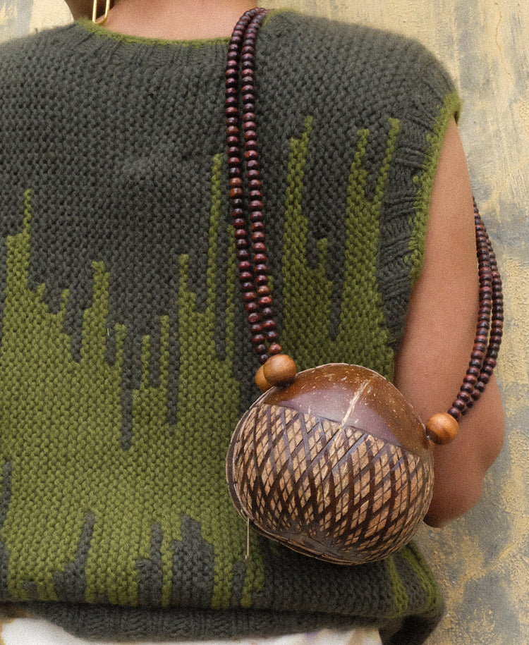 Half Criss-Cross Carved Coconut Mini
