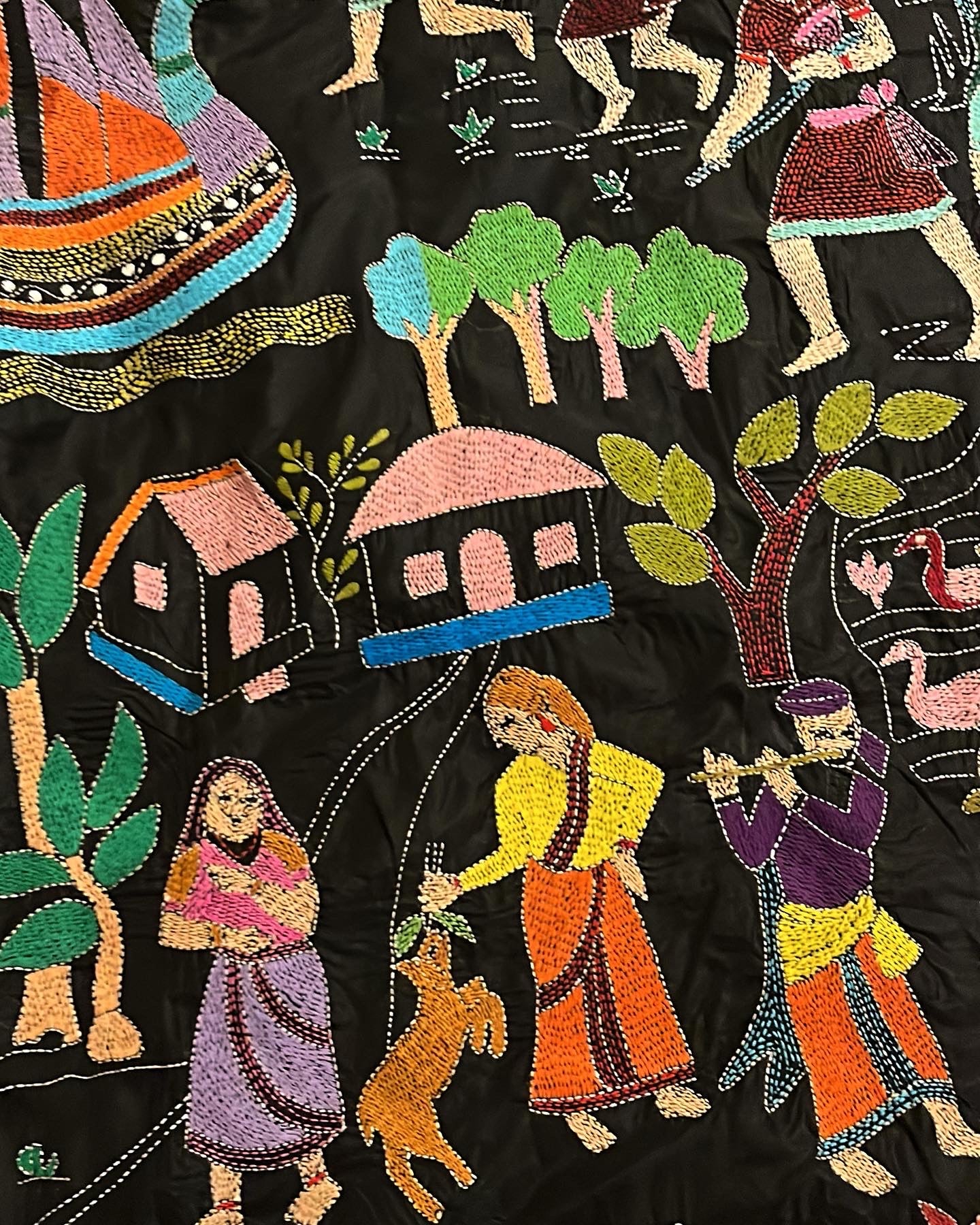 Village Kantha Shirt in Black