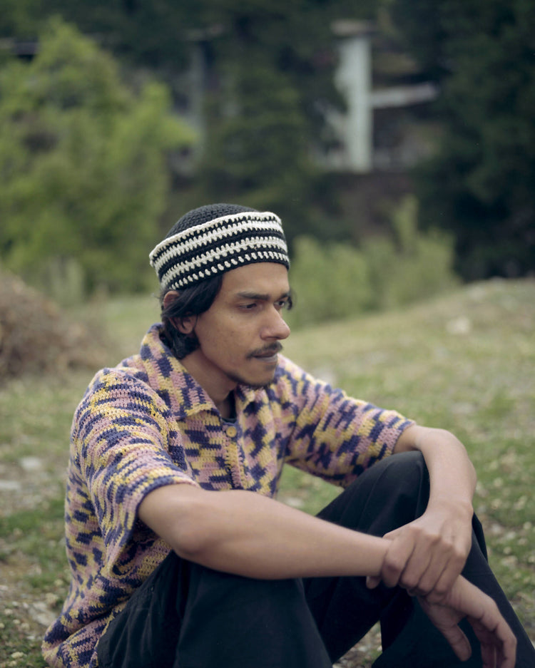 Pahadi Topi - Black and White