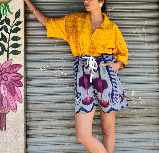 Blue Ikat Shorts