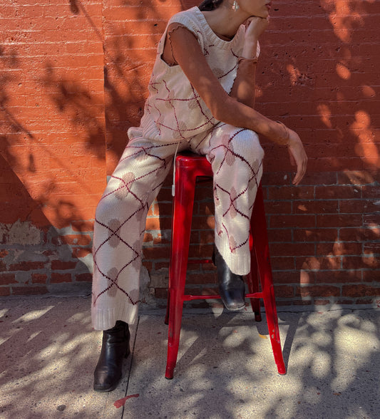 HAND-KNITTED ARGYLE VEST