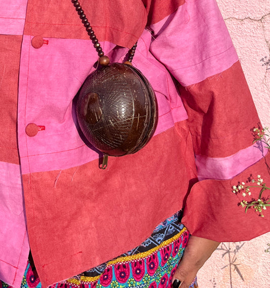 Circular Criss-Cross Carved Coconut Mini