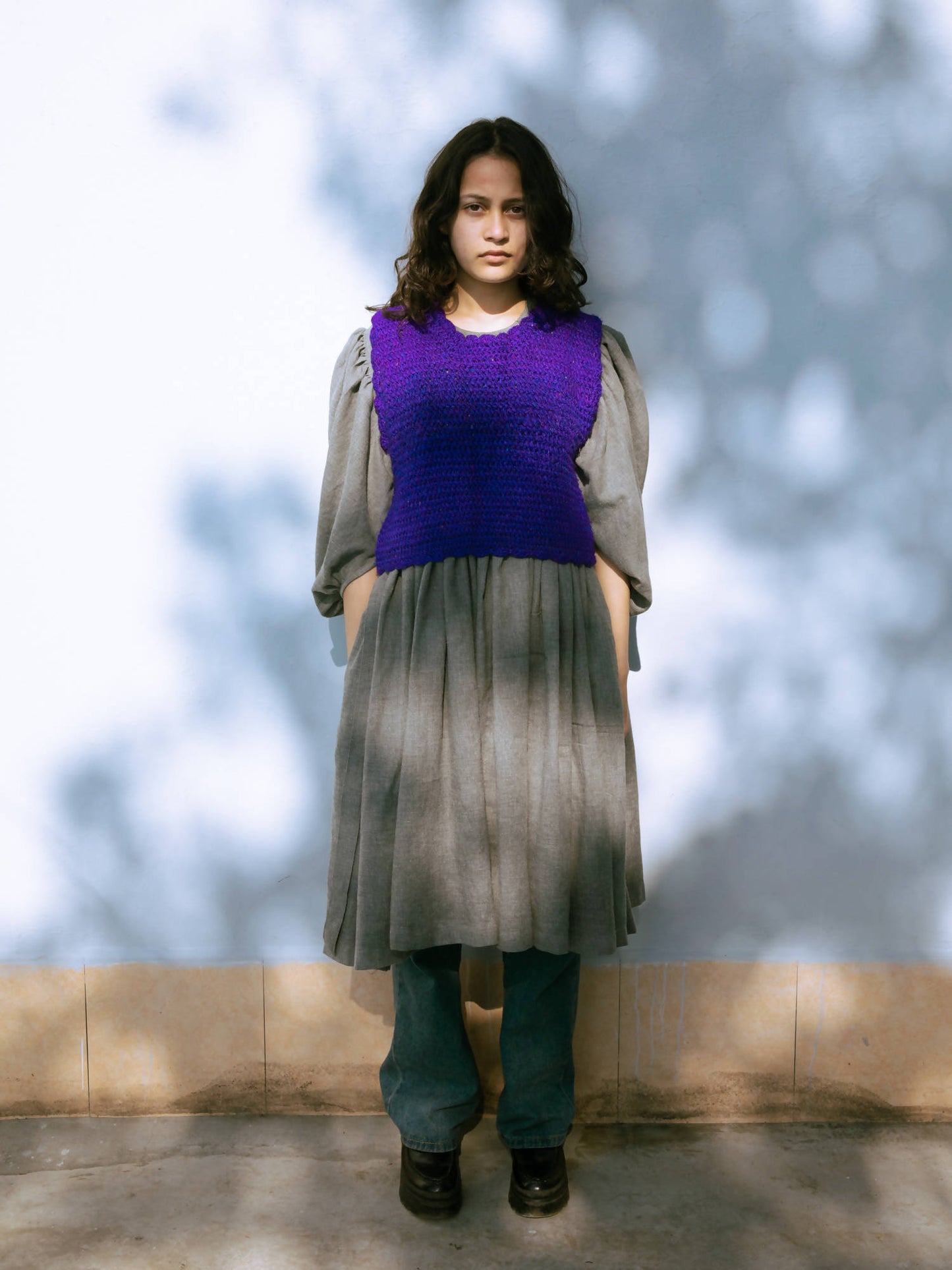 BAGAR PURPLE UPCLYCLED SILK SAREE VEST