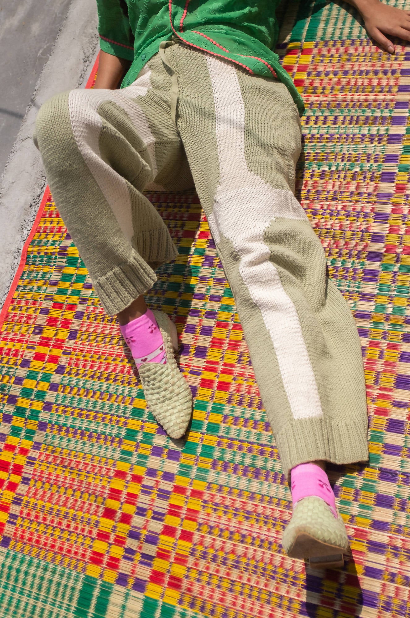 GREEN HAND- KNIT TROUSERS
