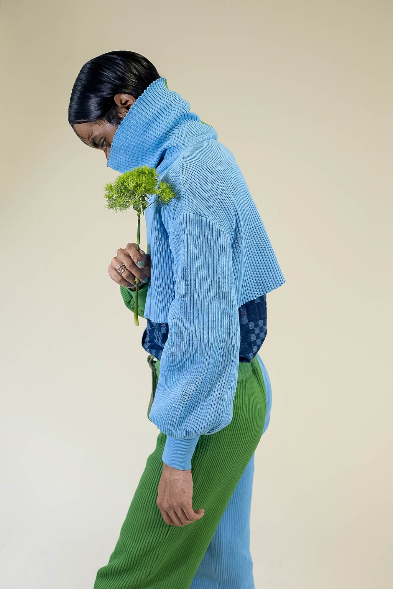 Two Tone Turtleneck Sweater