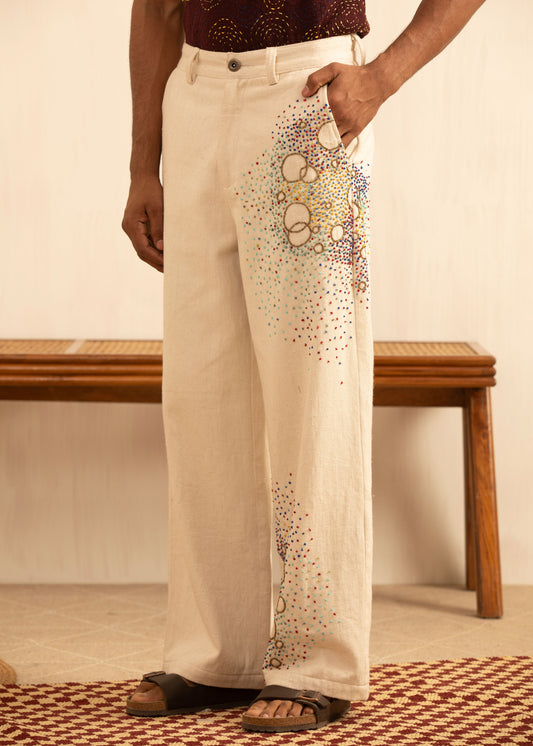 EMBROIDERED KNOTS PANTS