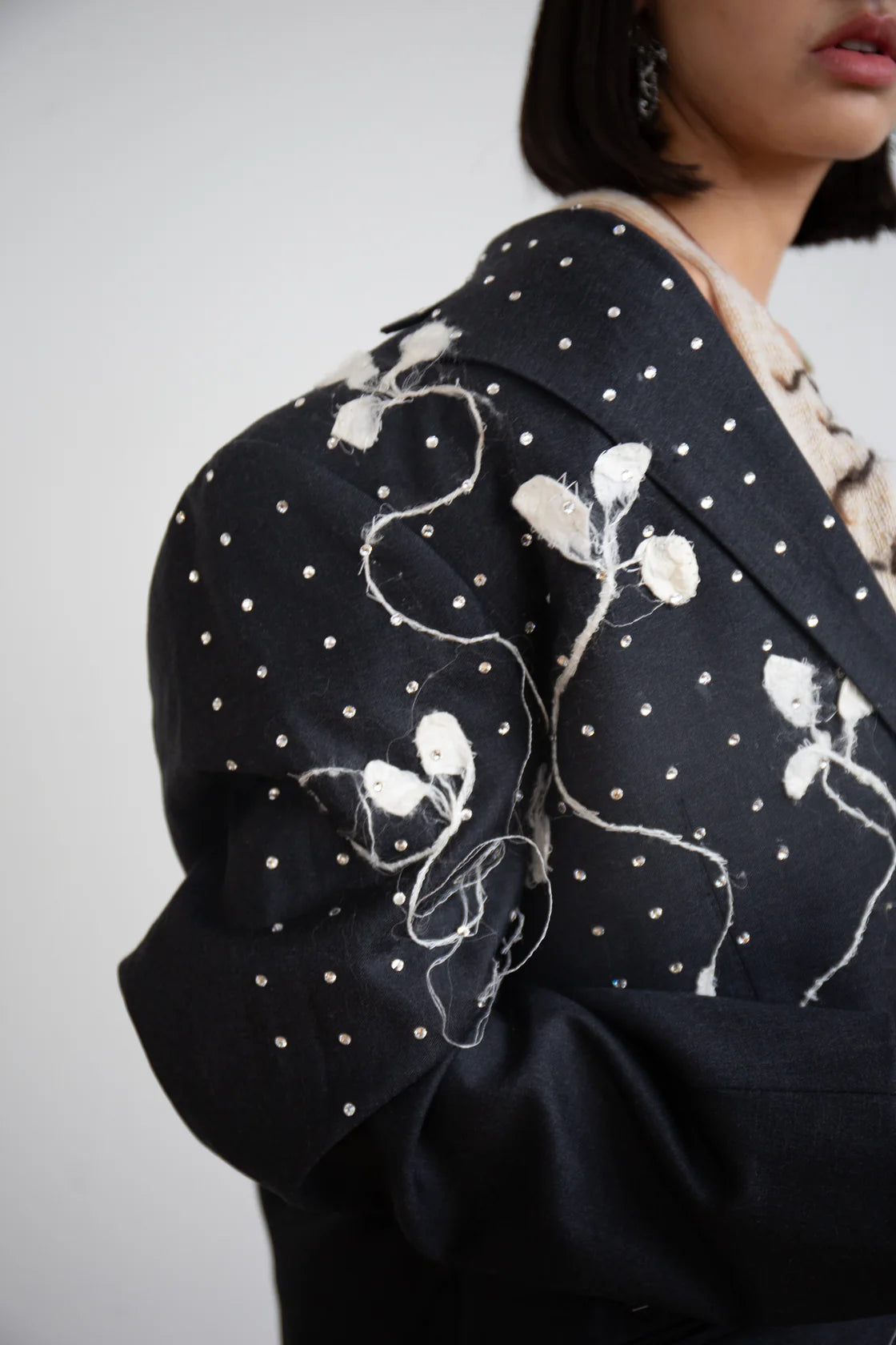 Silk Cocoon Blazer in  Charcoal