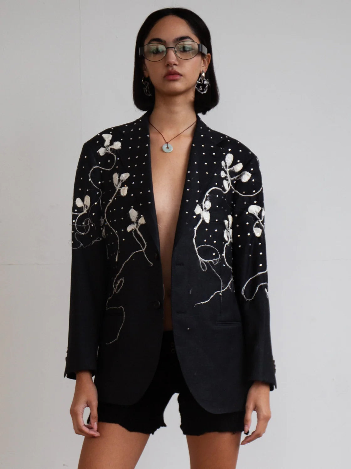 Silk Cocoon Blazer in  Charcoal