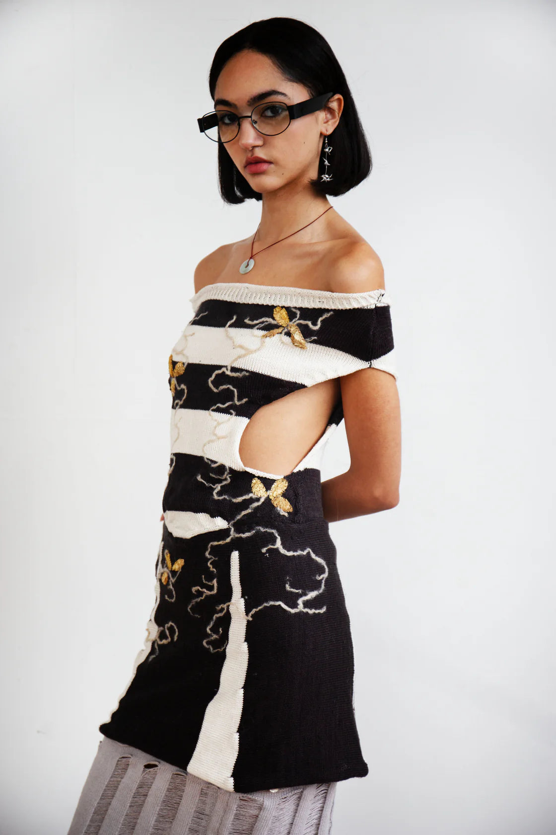 Off Shoulder Ink Dress