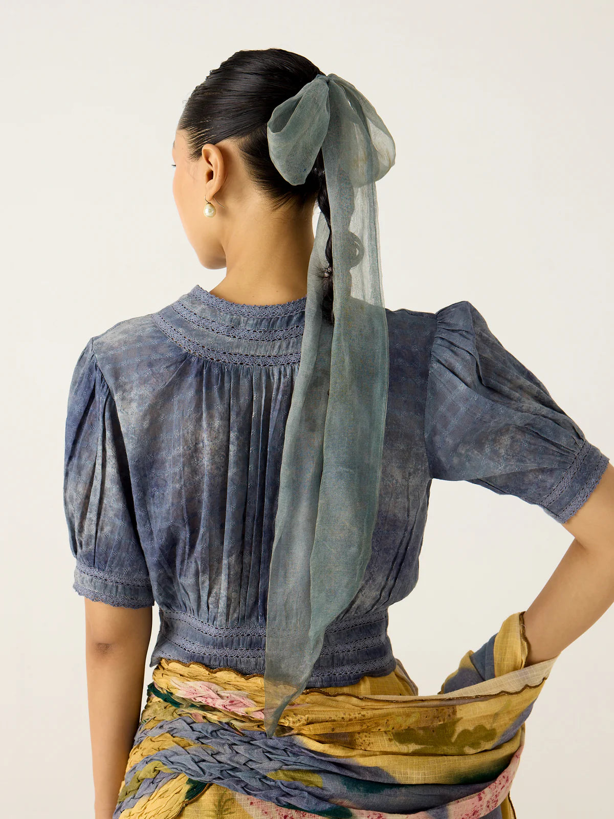SMOCKED SAREE+TOP