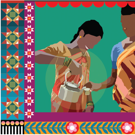 Chai with Kajal (Square Art Print)