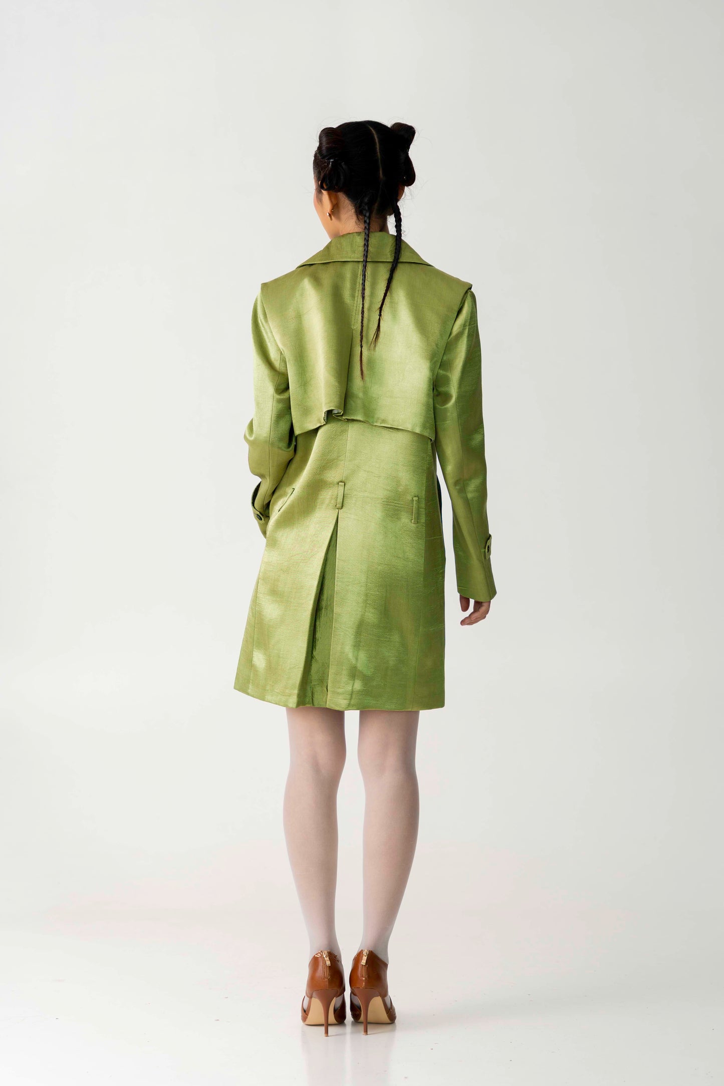 Green apple trench coat