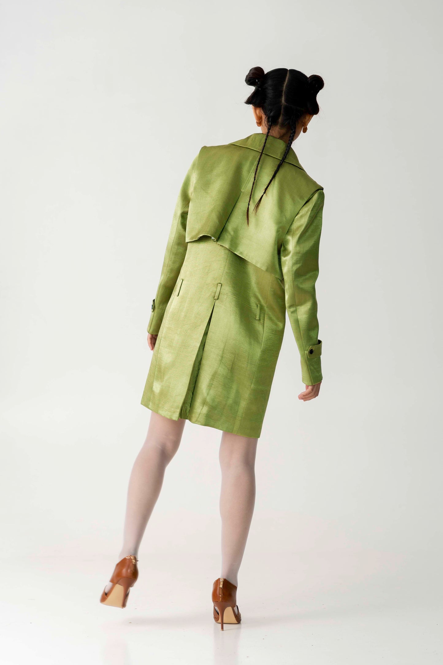 Green apple trench coat
