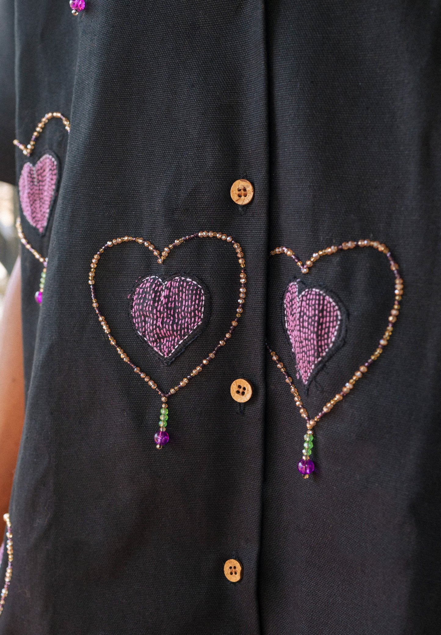 Kantha Shirt With Hearts