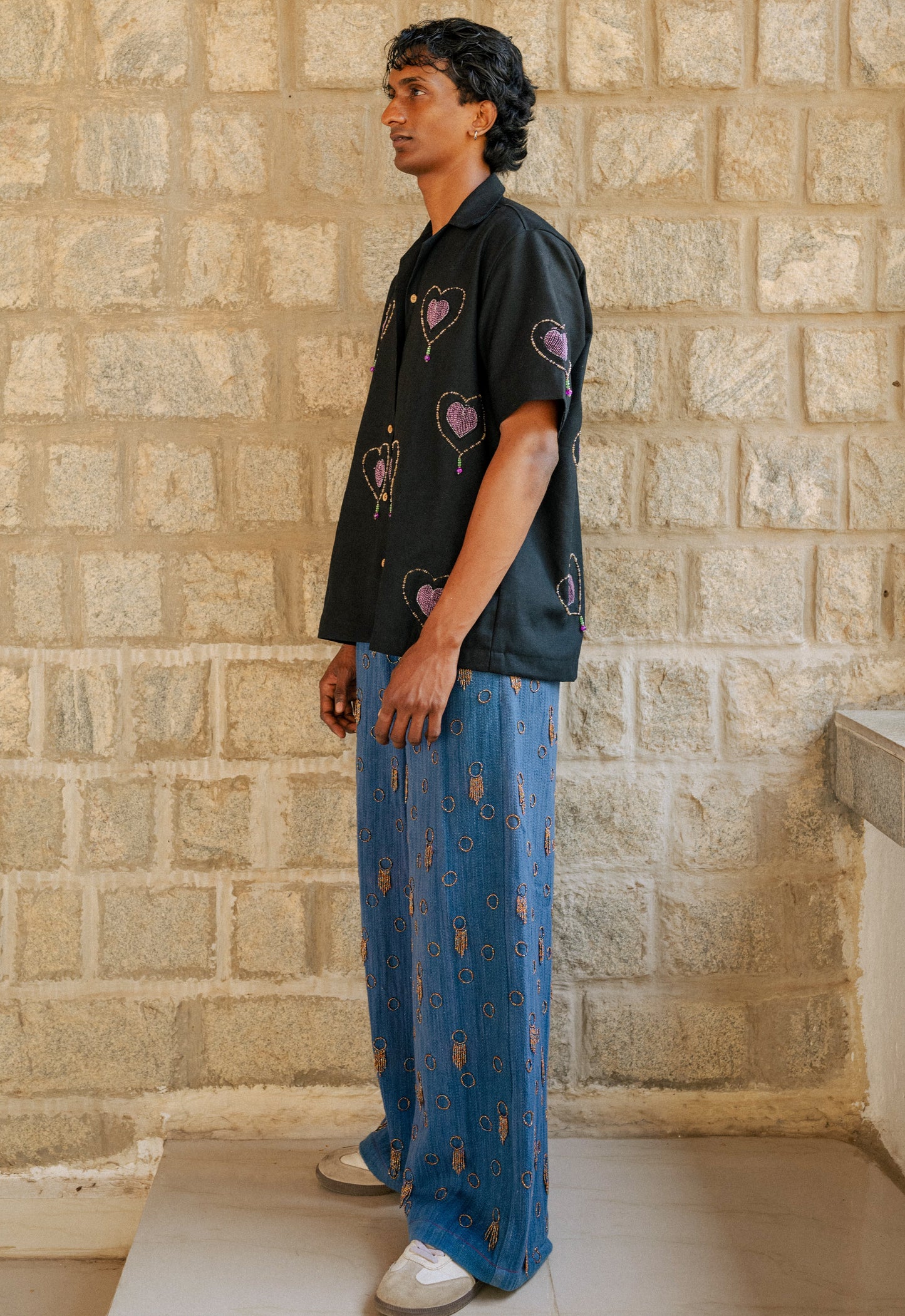 Kantha Shirt With Hearts