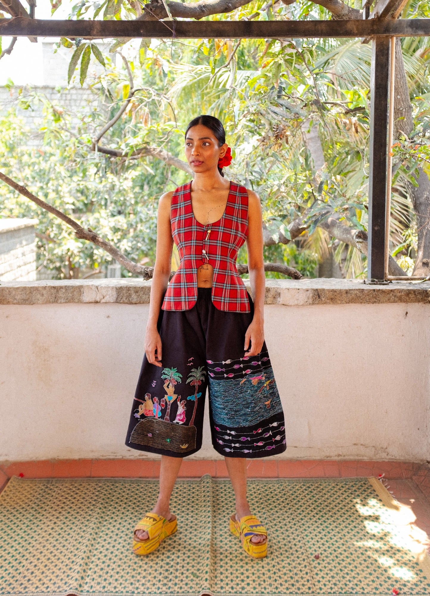 Kantha Boat jorts