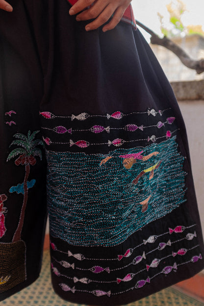 Kantha Boat jorts