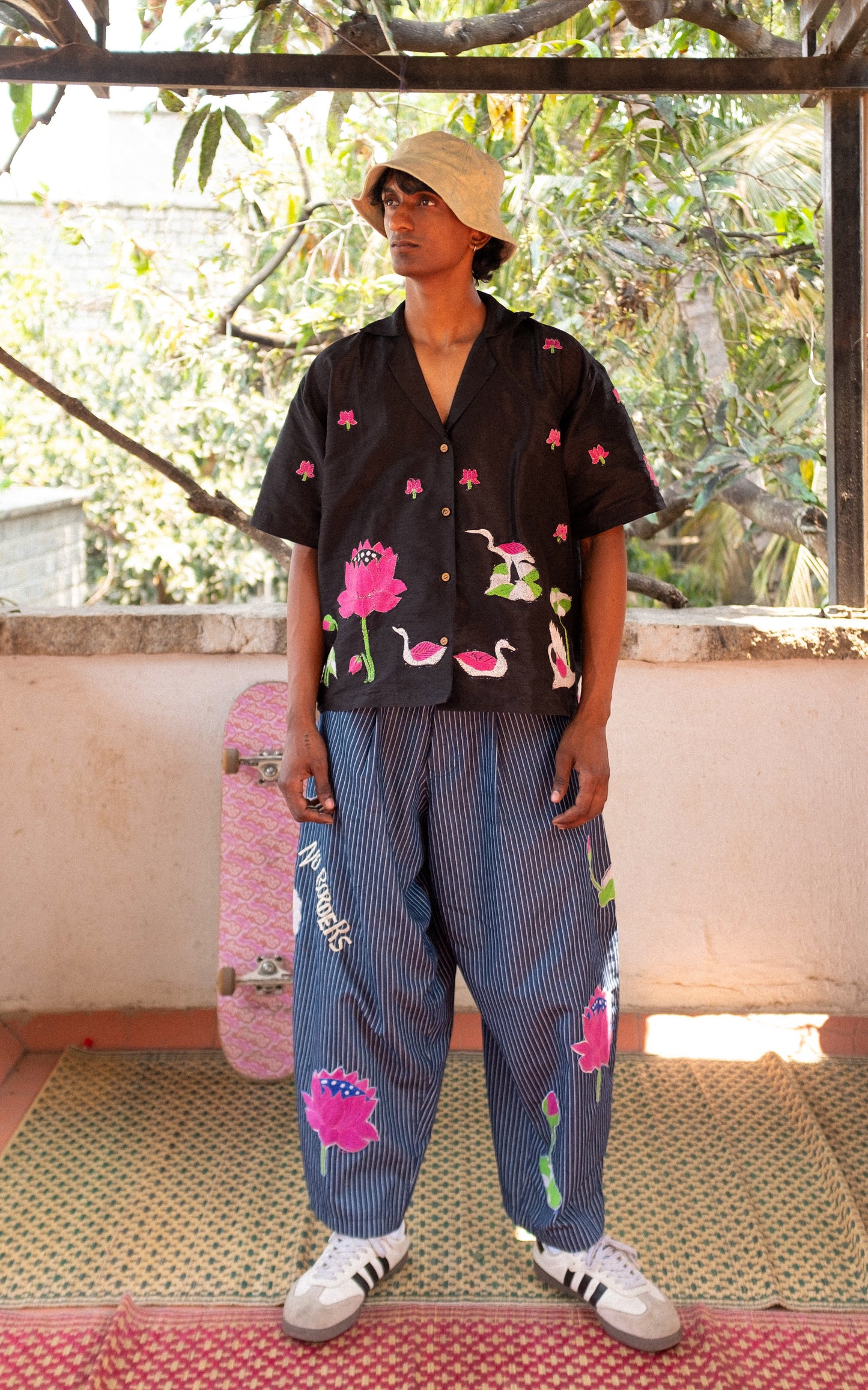 Kantha Lotus Silk shirt