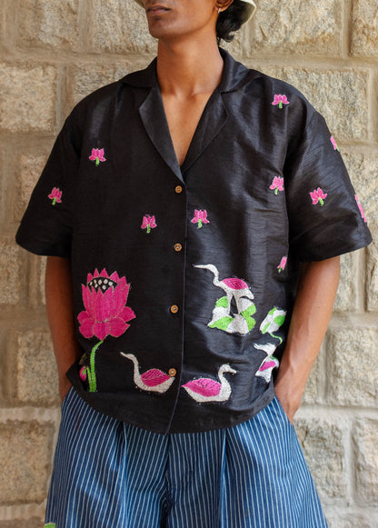 Kantha Lotus Silk shirt
