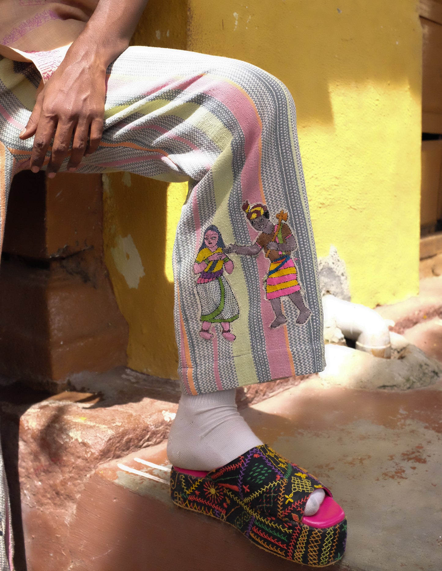 Kantha x Tisi Patchwork Multicolored Trouser