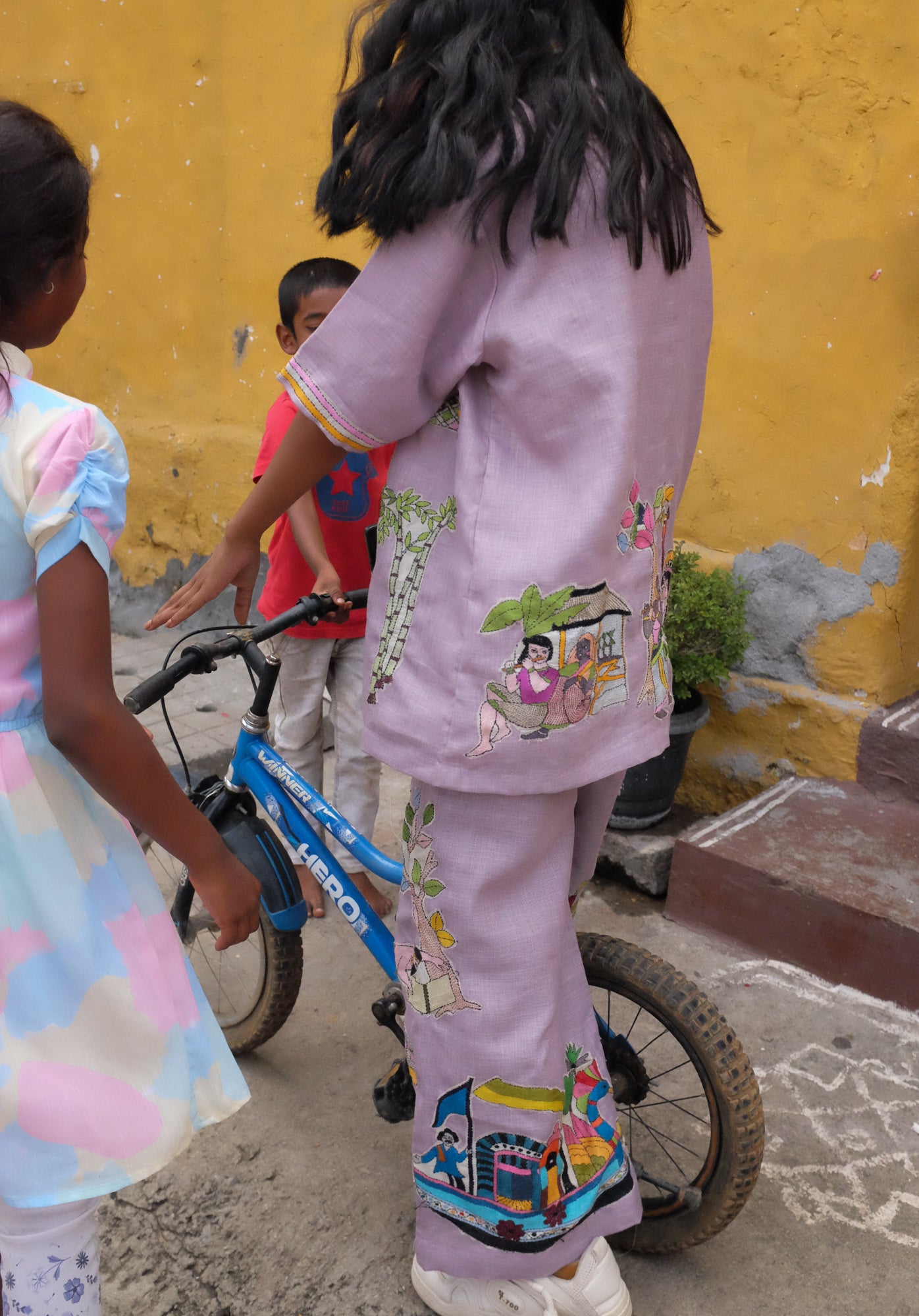 Lilac Upcycled Kantha Patchwork Shirt