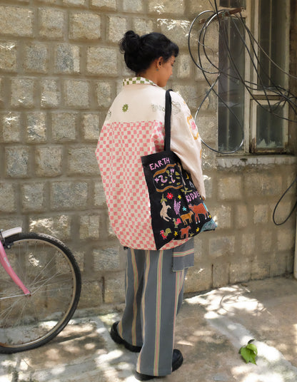 Kantha Earth Buddies Tote