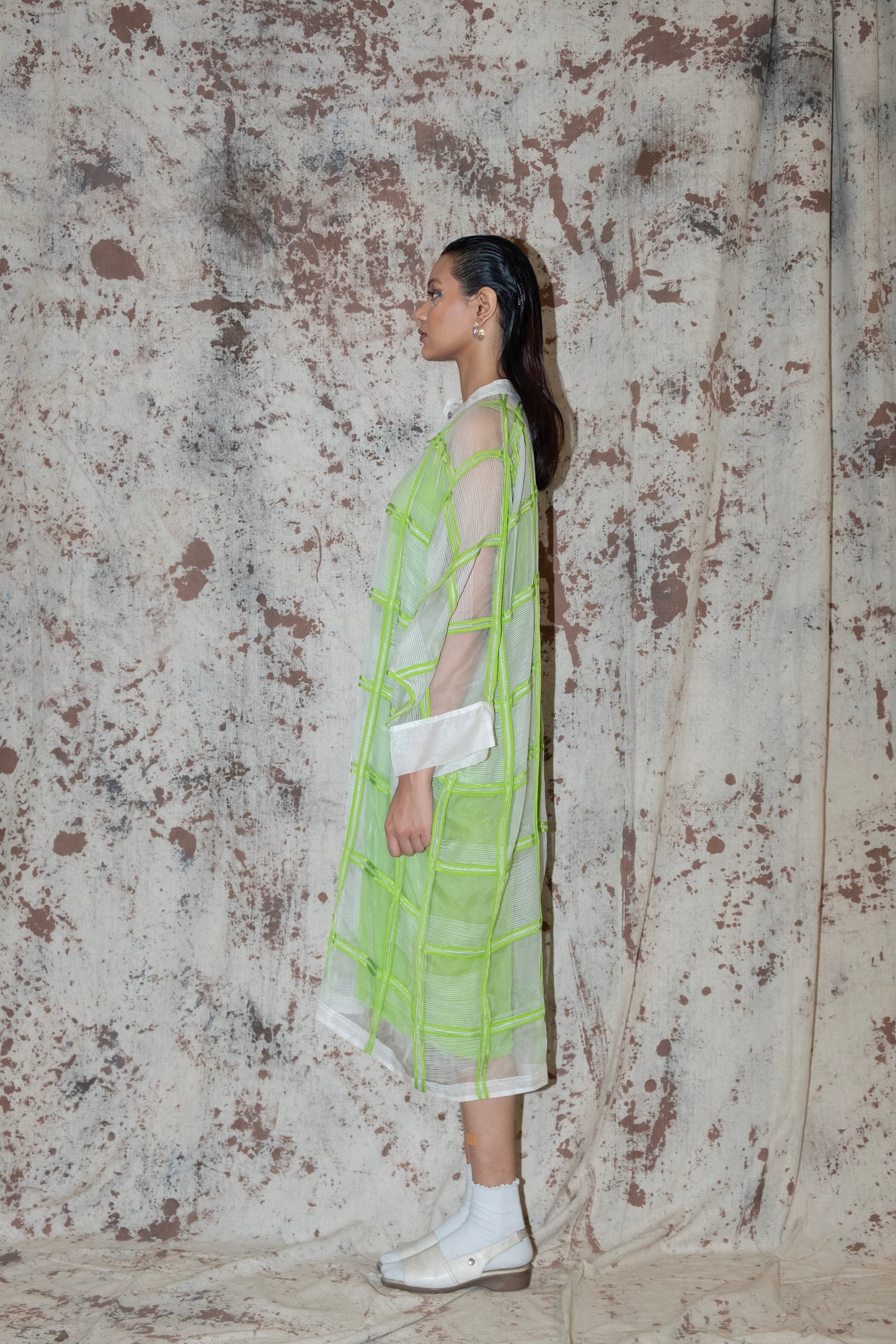 Silk organza Antifit solman sleeve tunic
